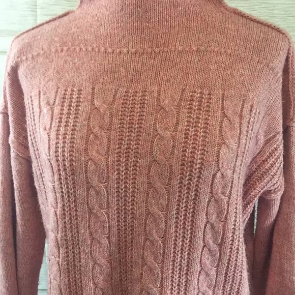 A.N.A. Pink Cable knit Mock Neck Sweater XL - Picture 3 of 14